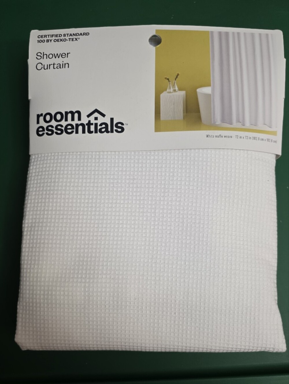 Room Essentials White Waffle Shower Curtain